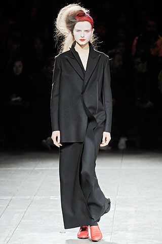 Vestido tapado recto largo negro Yohji Yamamoto